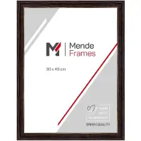 MendeFrames H025 Miroir mural en bois 21x29,7 cm noir