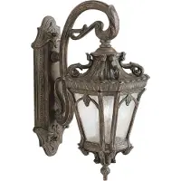 Casa Padrino Baroque Applique murale extérieure Bronze antique 25,4 x 37,5 x H. 61 cm - Elégante lampe d'extérieur pour balcon jardin terrasse - Eclairage extérieur nostalgique