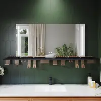 Sonni miroir de salle de bains 120 x 60 cm, tricolore, intensité lumineuse variable, RA90, antibuée, avec tablette multifonctionnelle