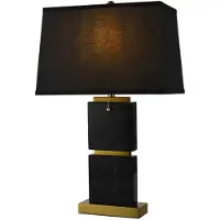 Casa Padrino Lampe de table de luxe en marbre noir / or H. 66 cm