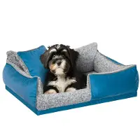 Stanis³aw Jurga Lit pour chien "Porto" - 80x60 cm - Matelas pour animaux, lit pour chats, coussin pour chiens | Canapé-corbeille pour chiens avec coussin, antidérapant & lavable | PillowPrim