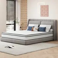 ProximaX Matelas hybride à ressorts ensachés 140×190×25 cm – Indépendance de couchage, soutien ergonomique, tissu respirant 3D – Blanc et gris