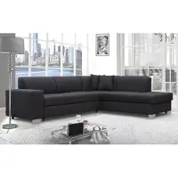 AX Living Canapé gris Dalmini Canapé L forme XXL avec fonction sommeil 285 cm D