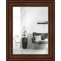 MendeFrames Miroir mural H017 en bois de noyer avec finition dorée, dimensions 70x70 cm
