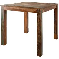 MASSIVMOEBEL24.DE MASSIVMOEBEL24 | Table à manger 80x80 Bois de récupération laqué Multicolore NATURE OF SPIRIT #124
