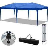 Aopunly Pavillon pliable & Tentes de réception 3x6m, Chapiteau de jardin pour jardin terrasse fête, étanche à l'eau ohn côtés bleu