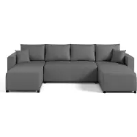 Best Mobilier Regala - canapé panoramique - 7 places - convertible avec coffre - en tissu , Gris