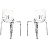 Idea New Garden Srl Lot de 2 chaises transparentes en polycarbonate, design moderne et minimaliste, légères, robustes et faciles d'entretien, idéales pour la cuisine, la salle à manger, le bar et le restaurant - FUTURA