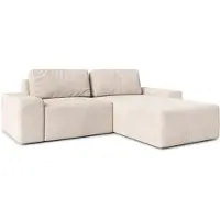 AX Living Canapé d'angle Arkleton Forme L Beige Moderne 260cm - Style & Confort D