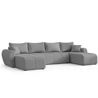 AX Living Malatya U Canapé avec fonction sommeil Canapé d'angle gris clair 311 cm