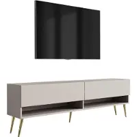 3Xeliving Buffet TV 170 cm Cachemire, pieds dorés inclinés, 170 × 32 × 52 cm