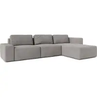 AX Living Canapé XXL L Form Arkleton Canapé d'angle Gris 360cm Style Confort D