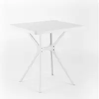 Idea New Garden Srl Table d'extérieur en polypropylène avec fibre de verre, carrée, 70 x 70 cm, robuste et résistante, idéale pour le jardin, la terrasse, le bar LUCAS - Blanc