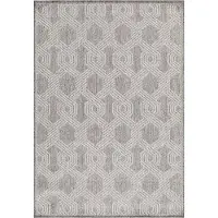 Morhane Aruba Weft tapis extérieur/intérieur tissé à plat rectangle 140x200cm gris