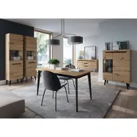 Minio Table de salle à manger 140-180 cm BODO Artisan Chêne