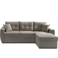 Best Mobilier Astoria - canapé d'angle réversible - convertible avec coffre - style contemporain- 4 places , Gris clair