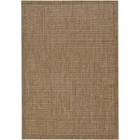 SchönesWohnen24 Teppich d'extérieur GIZA Braun 160 x 160 cm Rund