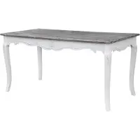 FURNLUX Table de salle à manger Rimini Blanc Marron Et Blanc 160cm / Couleur principale : Blanc / Dimensions : 160 x 78 x 80 cm