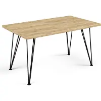 FURNLUX Table de salle à manger Rose Beige 90cm / Couleur principale : Beige / Dimensions : 90 x 76 x 260 cm