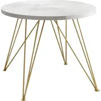 FURNLUX Table de salle à manger Tiago Blanc 100cm / Couleur principale : Blanc / Dimensions : 100 x 76 x 176 cm