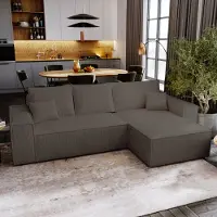 Besilio Canapé d'angle avec fonction sommeil Majorka L - Canapé 280 cm avec coffre de lit, Canapé d'angle en L, Canapé-lit Ensemble - Marron & Poso 04