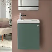 MOB-IN Meuble lave-mains AVA vert de gris + robinet chromé