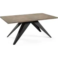 FURNLUX Table de salle à manger Vento Gris Et Noir 80cm / Couleur principale : Gris / Dimensions : 80 x 76 x 240 cm