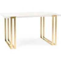 FURNLUX Table de salle à manger Horten Blanc 90cm / Couleur principale : Blanc / Dimensions : 90 x 76 x 260 cm