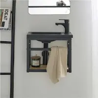 MOB-IN Meuble lave-mains gain de place avec vasque résine 40x32.5cm