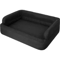 Stanis³aw Jurga Lit pour chien, Meuble pour animaux, Lit pour chat, Housse amovible, Panier pour chien, Coussin pour chien, Chaise longue pour chien, Couchage, Canapé pour chien, Noir, XXL : 117x79 cm
