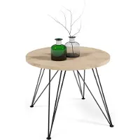 FURNLUX Table de salle à manger Tiago Beige 120cm / Couleur principale : Beige / Dimensions : 120 x 76 x 196 cm
