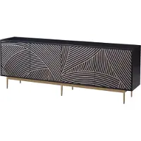 FURNLUX Table de télévision Stilig Blau 200cm / Couleur principale : Bleu / Dimensions : 200 x 72 x 40 cm