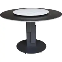 FURNLUX Table de salle à manger Modig Marbre Noir Et Marbre Blanc Et Noir 120cm / Couleur principale : Noir / Dimensions : 120 x 75 x 120 cm
