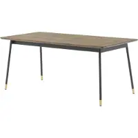 FURNLUX Table à manger Labyrinthe Marron Et Or Et Noir 200cm / Couleur principale : Marron / Dimensions : 200 x 76 x 100 cm