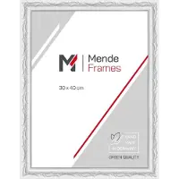 MendeFrames Cadre photo baroque H530 blanc 50x60 cm verre artistique