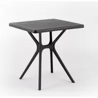 Idea New Garden Srl Table d'extérieur en polypropylène avec fibre de verre, carrée, 80 x 80 cm, robuste et résistante, idéale pour le jardin, la terrasse, le bar LUCAS - Noir