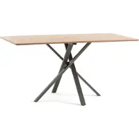 Idea New Garden Srl Table rectangulaire 150x90 cm avec structure métallique croisée et revêtement mélaminé – design moderne, stable et polyvalent pour la cuisine, la salle à manger et le bureau – CARLO