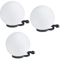 H4L Set de 3 lampes boules Ø 30cm blanc E27 avec 3m de câble de raccordement prémonté