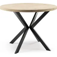 FURNLUX Table de salle à manger Edder Beige 100cm / Couleur principale : Beige / Dimensions : 100 x 76 x 176 cm