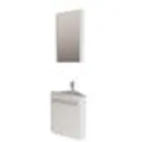 MOB-IN Ensemble lave-mains angle suspendu SKINO avec robinet et armoire d'angle