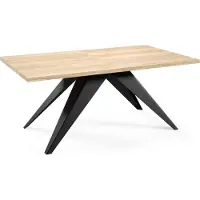 FURNLUX Table de salle à manger Vento Beige 80cm / Couleur principale : Beige / Dimensions : 80 x 76 x 240 cm