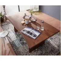 MASSIVMOEBEL24.DE MASSIVMOEBEL24 | Table à manger 160x100 Acacia laqué Brun PURE ACACIA #213