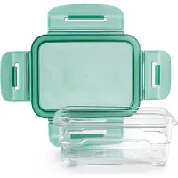 Ibili Boîte alimentaire hermétique -Tritan, en plastique, rectangulaire, transparente/verte