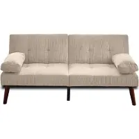 Best Mobilier Philae - canapé convertible clic-clac 2 places - velours côtelé , Beige