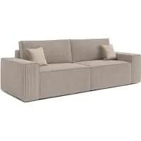 AX Living Canapé en velours côtelé Talaton 248cm Canapé Coussin Fonction sommeil Rouge brique