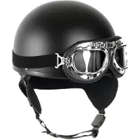 Mil-Tec casque, demi-coque avec lunettes, noir