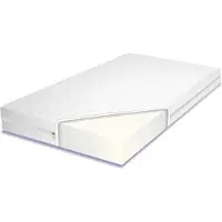 BDW Matelas mousse, double face, housse, antiallergique, blanc, 190x90
