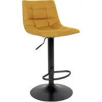 Zesso House Collection Tabouret de bar en velours Helge jaune moutarde