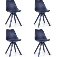 Zesso Lula Chaise de salle à manger Bente noir - pieds noirs - 4 pièces