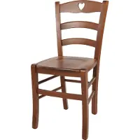 STOCK LINE t m c s Tommychairs - Chaise CUORE pour la cuisine et la salle à manger, structure robuste en bois de hêtre laqué couleur noyer clair et assise en bois